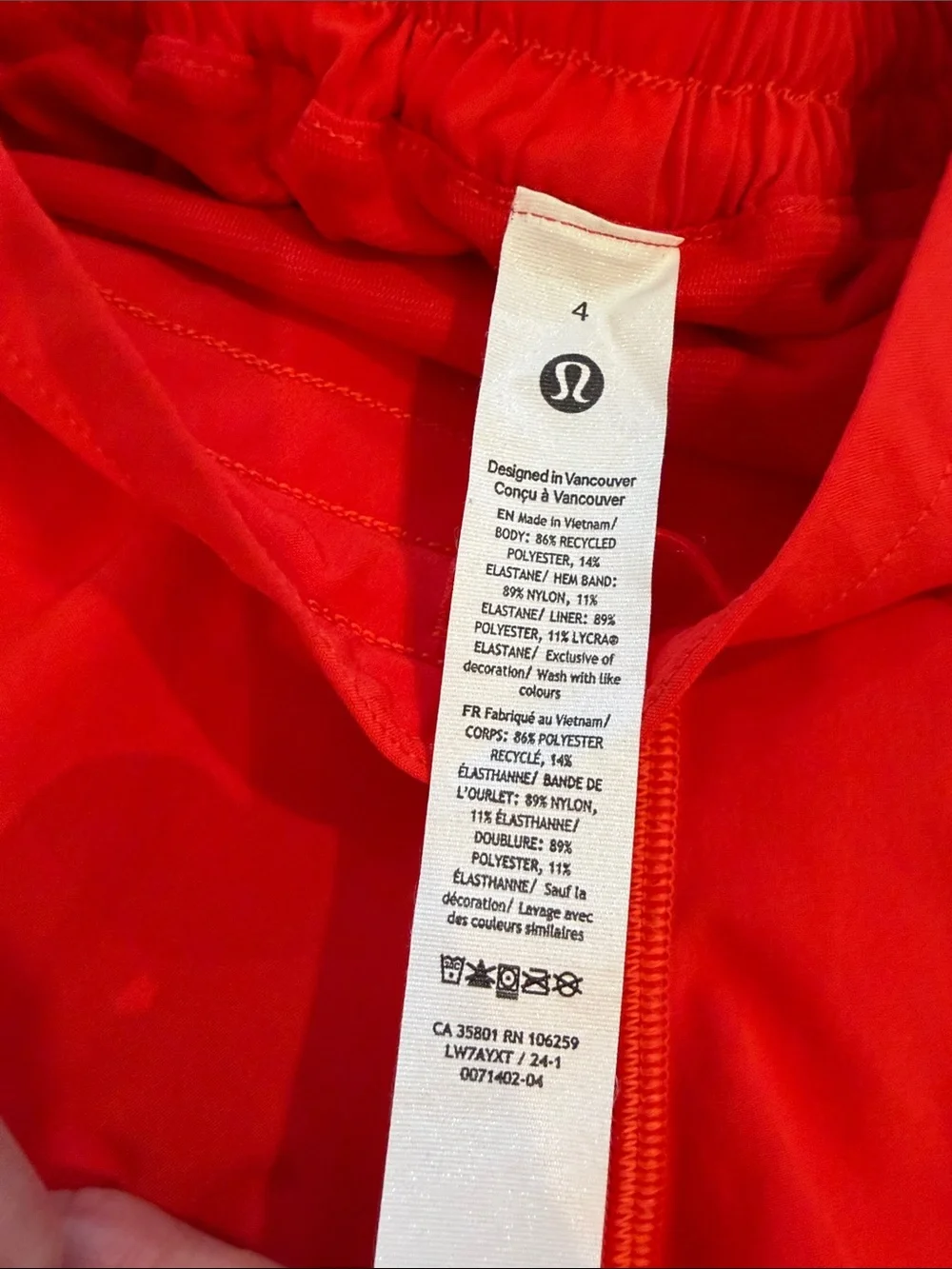 Lululemon Hotty Hot High Rise Lined Shorts 4” Lit Orange Size 4 - P22